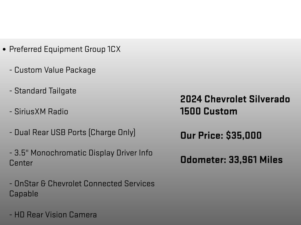 2024 Chevrolet Silverado 1500 Custom Gray at Carlisle Cadillac Buick GMC
