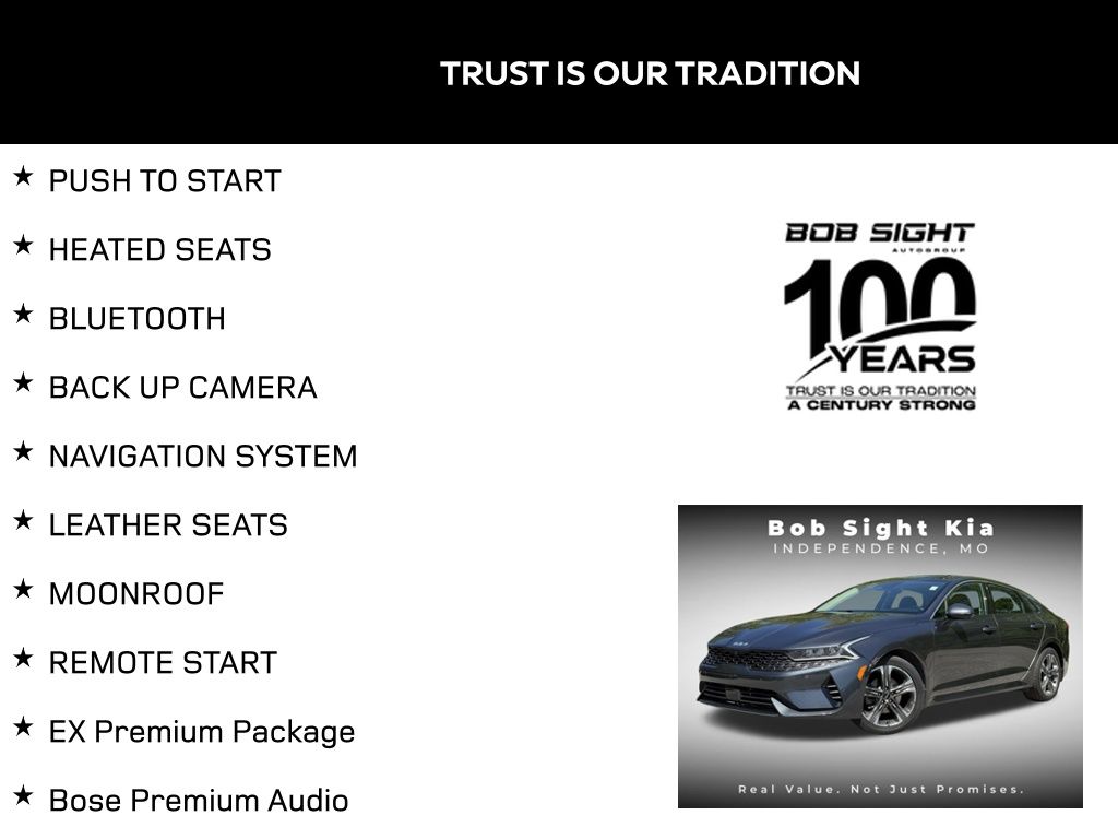 Certified 2022 Kia K5 EX with VIN 5XXG34J22NG114374 for sale in Kansas City