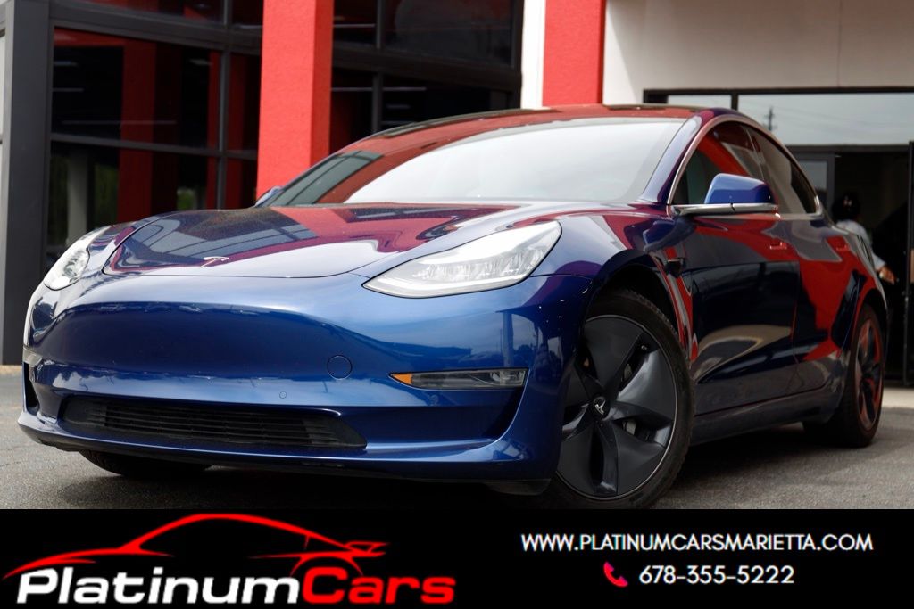 Deep Blue Metallic 2020 Tesla Model 3 Long Range AWD Sedan All-Wheel Drive 1-Speed Automatic
