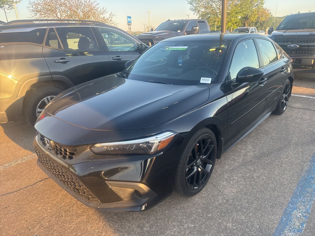 Black 2023 Honda Civic Hatchback Sport FWD Hatchback Front-Wheel Drive Continuously Variable Transmission