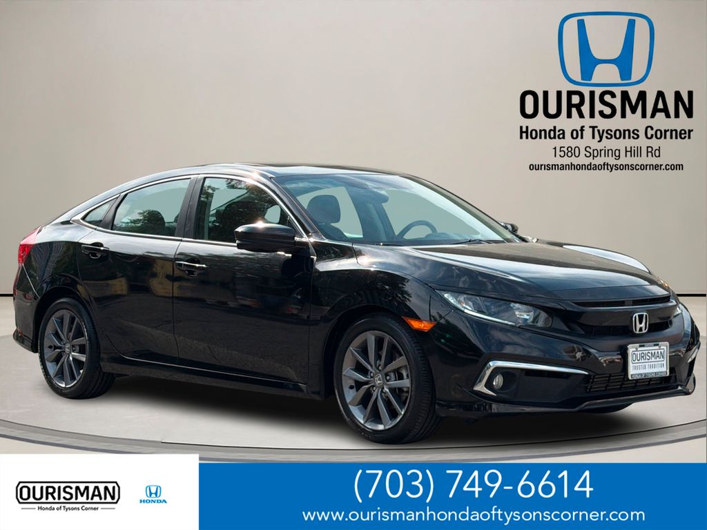 Crystal Black Pearl 2019 Honda Civic EX FWD Sedan Front-Wheel Drive Continuously Variable Transmission