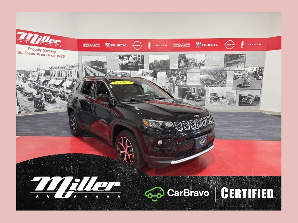 Diamond Black Crystal Pearlcoat 2024 Jeep Compass SUV / Crossover Four-Wheel Drive 8-Speed Automatic