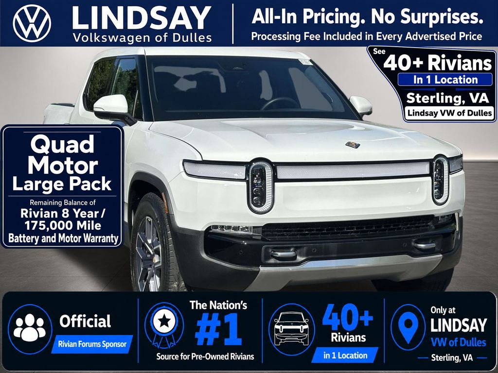 Glacier White 2022 Rivian R1T Pickup Truck All-Wheel Drive 1-Speed Automatic