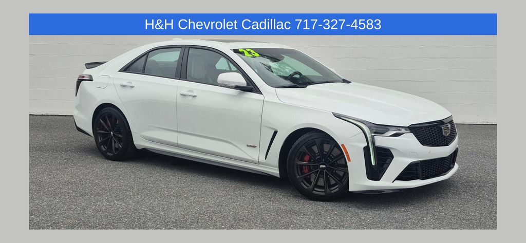 Summit White 2023 Cadillac CT4-V Blackwing Sedan Rear-Wheel Drive Automatic