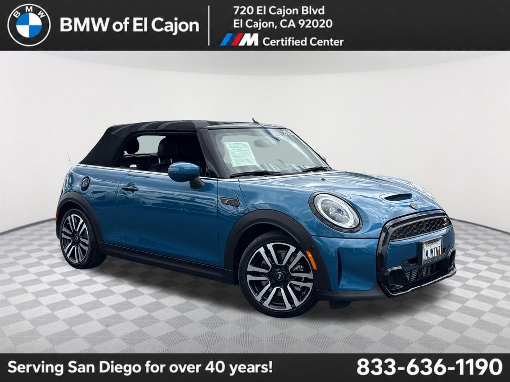 Island Blue Metallic 2022 MINI Cooper Convertible Front-Wheel Drive 7-Speed Automatic