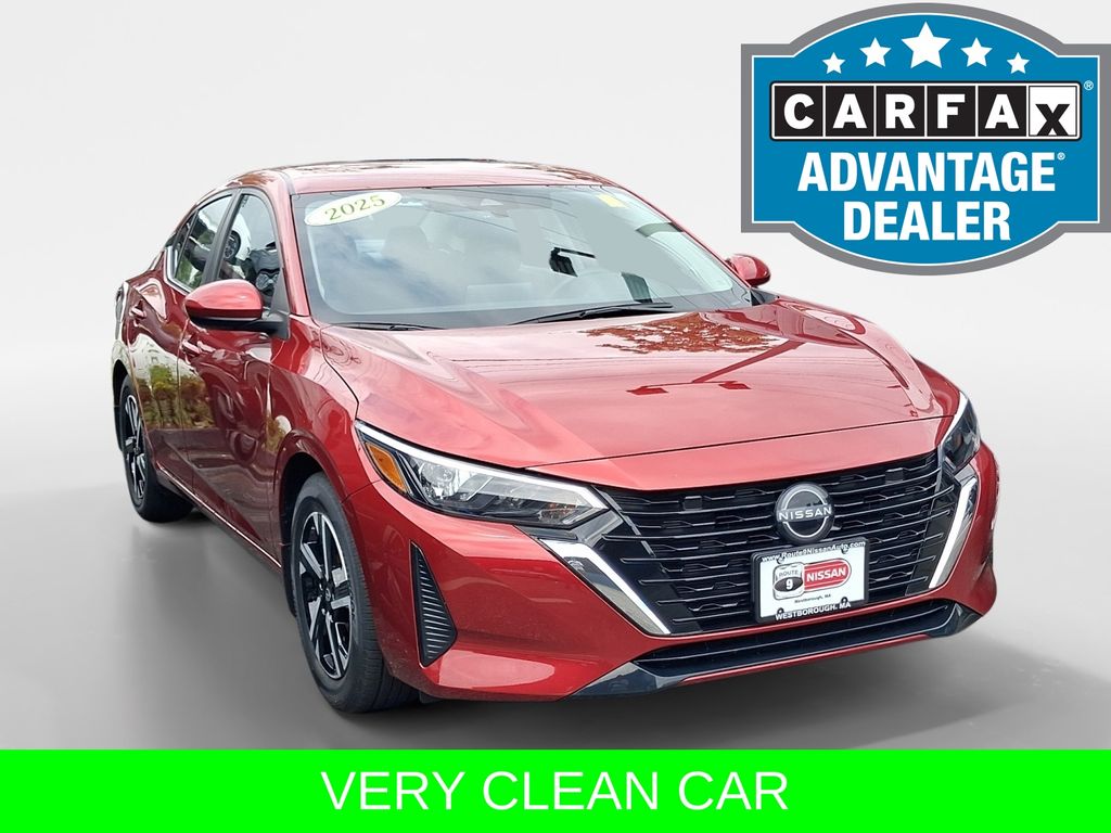 Red (Scarlet) 2025 Nissan Sentra Sedan Front-Wheel Drive Continuously Variable Transmission
