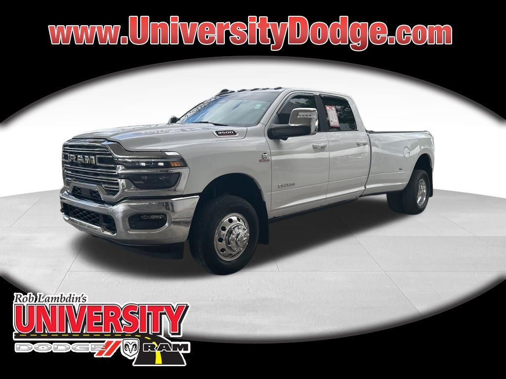 Bright White Clearcoat 2025 RAM 3500 Laramie Crew Cab LB DRW 4WD Pickup Truck Four-Wheel Drive 8-Speed Automatic