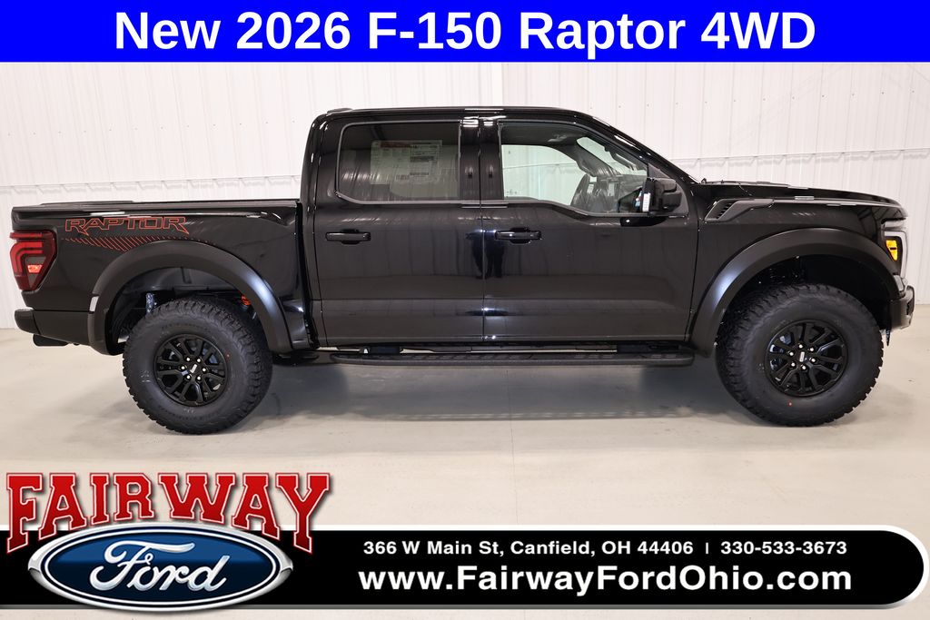 Agate Black Metallic 2026 Ford F-150 Raptor SuperCrew 4WD Pickup Truck Four-Wheel Drive Automatic