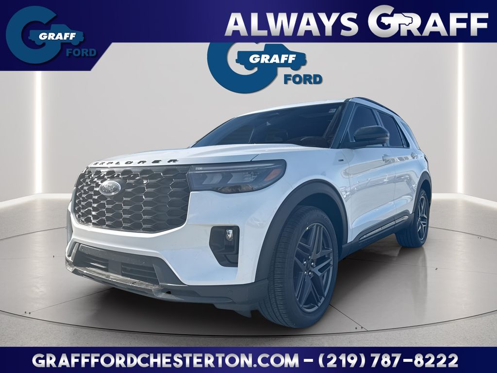 Star White Metallic Tri-Coat 2026 Ford Explorer SUV / Crossover All-Wheel Drive Automatic