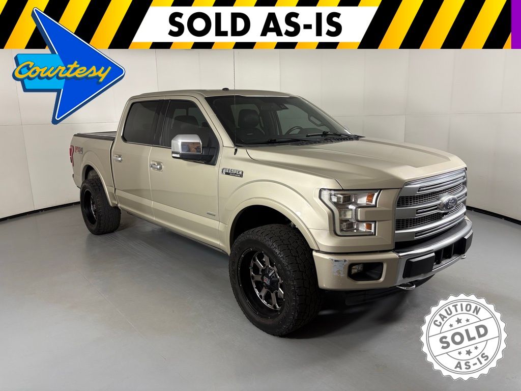 White Gold 2017 Ford F-150 Platinum SuperCrew 4WD Pickup Truck Four-Wheel Drive Automatic