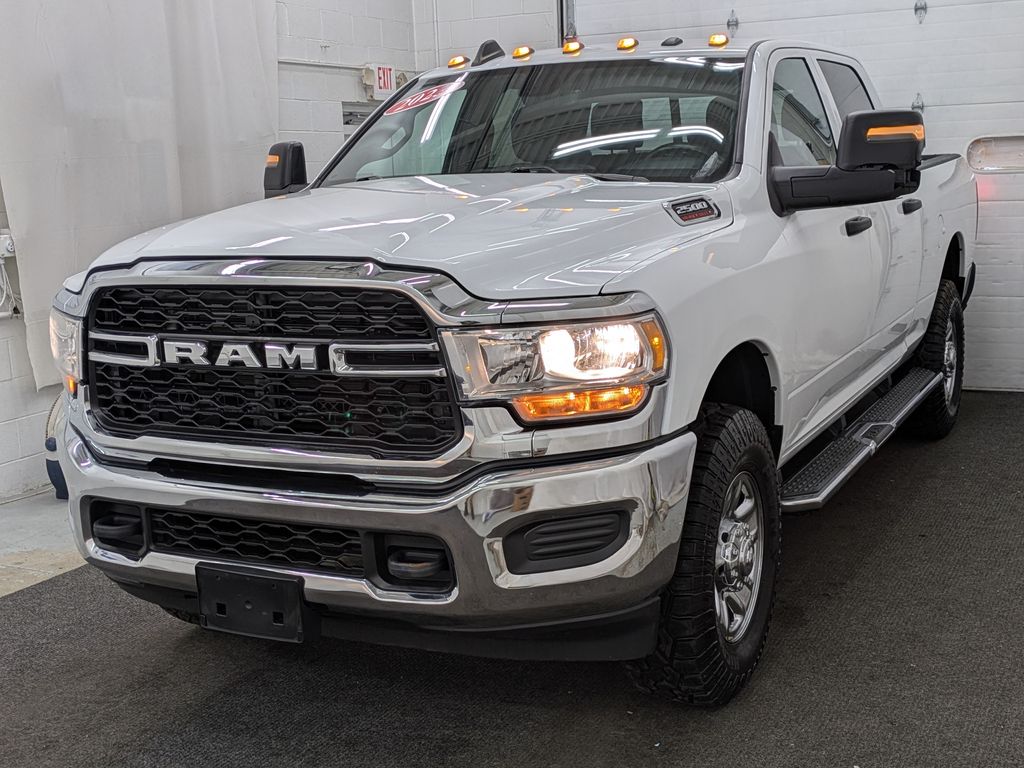 Bright White Clearcoat 2023 RAM 2500 Tradesman Crew Cab 4WD Pickup Truck Four-Wheel Drive 8-Speed Automatic