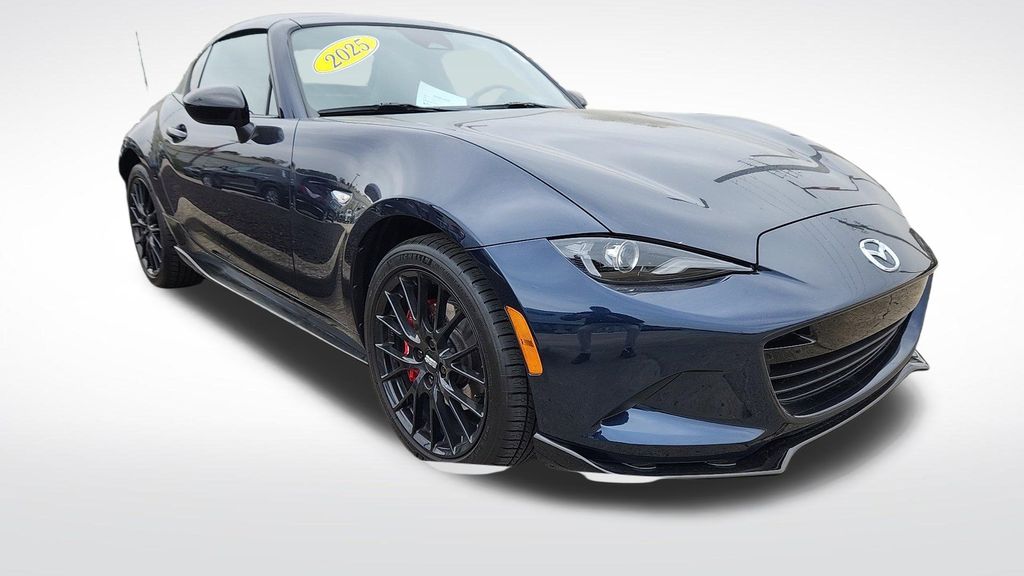 Deep Crystal Blue Mica 2025 Mazda MX-5 Miata RF Club RWD Convertible Rear-Wheel Drive 6-Speed Manual