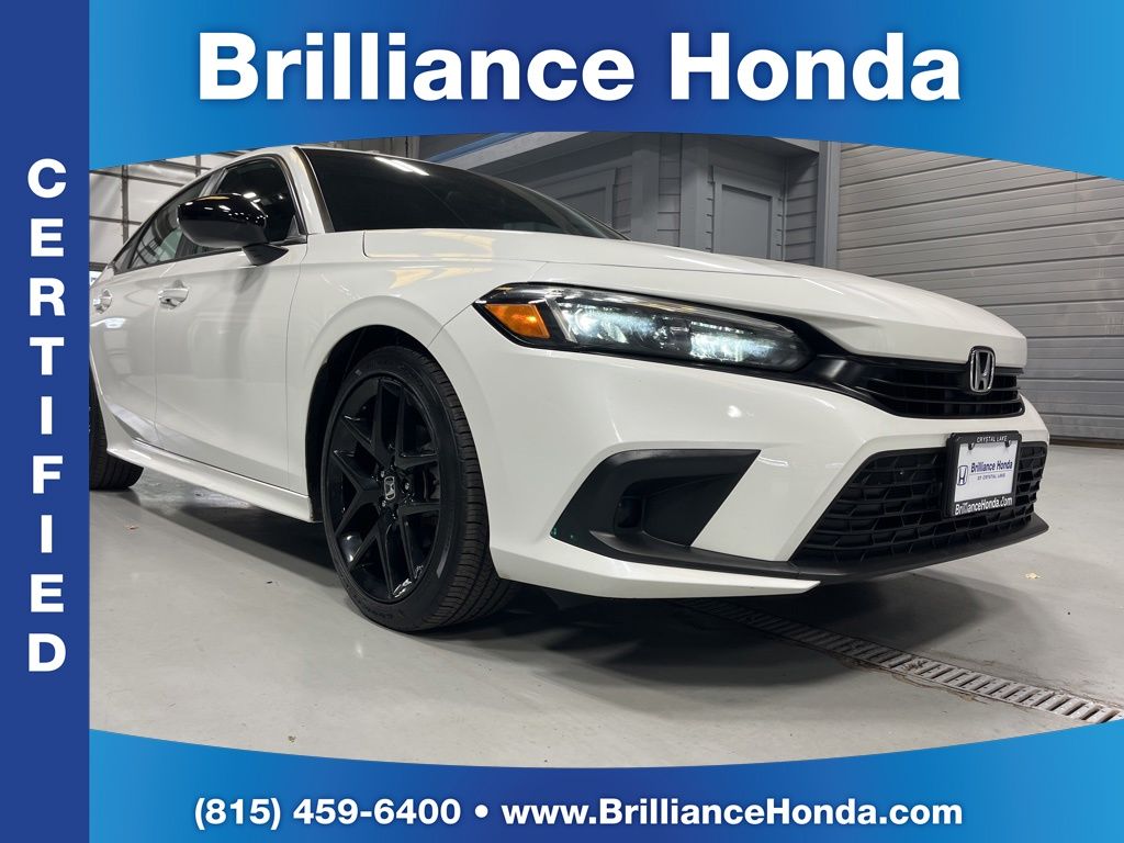 White 2024 Honda Civic Sport FWD Sedan Front-Wheel Drive Continuously Variable Transmission
