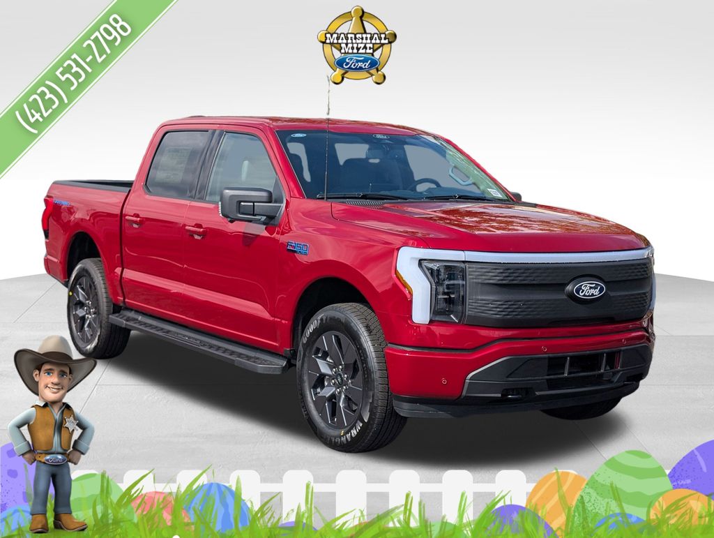 Rapid Red Metallic Tinted Clearcoat 2025 Ford F-150 Lightning Flash SuperCrew AWD Pickup Truck All-Wheel Drive Automatic