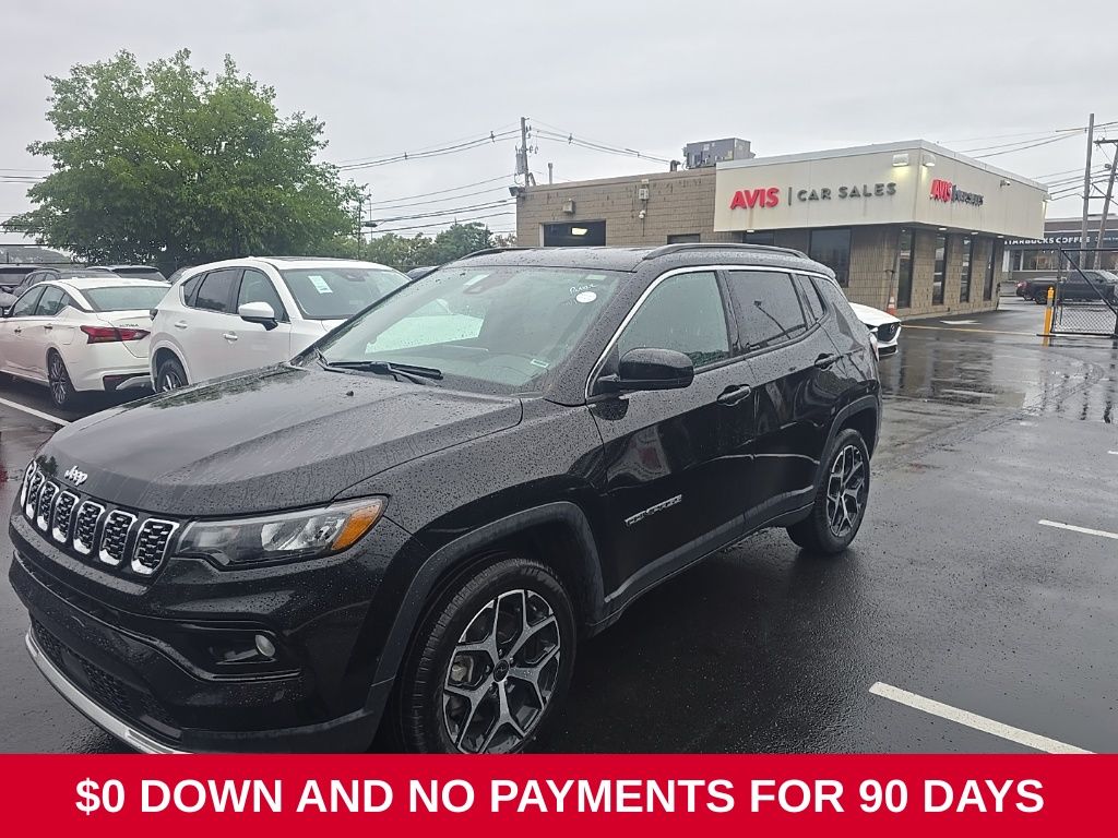 Diamond Black Crystal Pearlcoat 2025 Jeep Compass SUV / Crossover Four-Wheel Drive 8-Speed Automatic