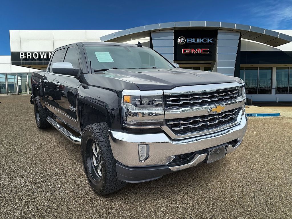 Black 2018 Chevrolet Silverado 1500 LTZ Crew Cab 4WD Pickup Truck Four-Wheel Drive 6-Speed Automatic Overdrive