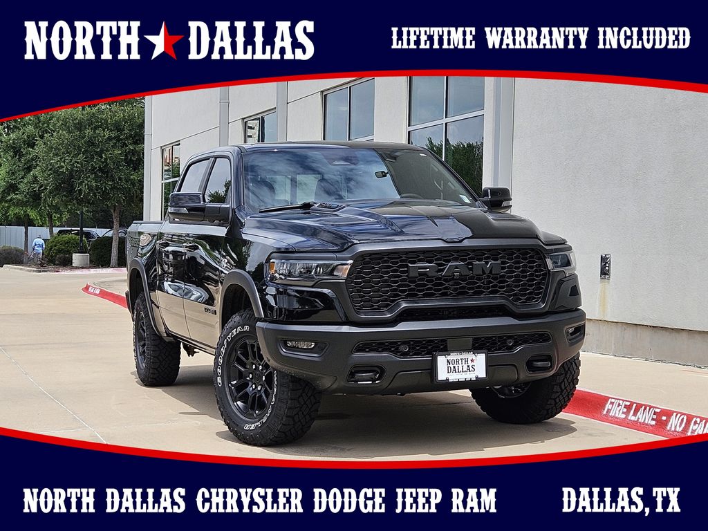Diamond Black Crystal Pearlcoat 2026 RAM 1500 Rebel Crew Cab 4WD Pickup Truck Four-Wheel Drive 8-Speed Automatic