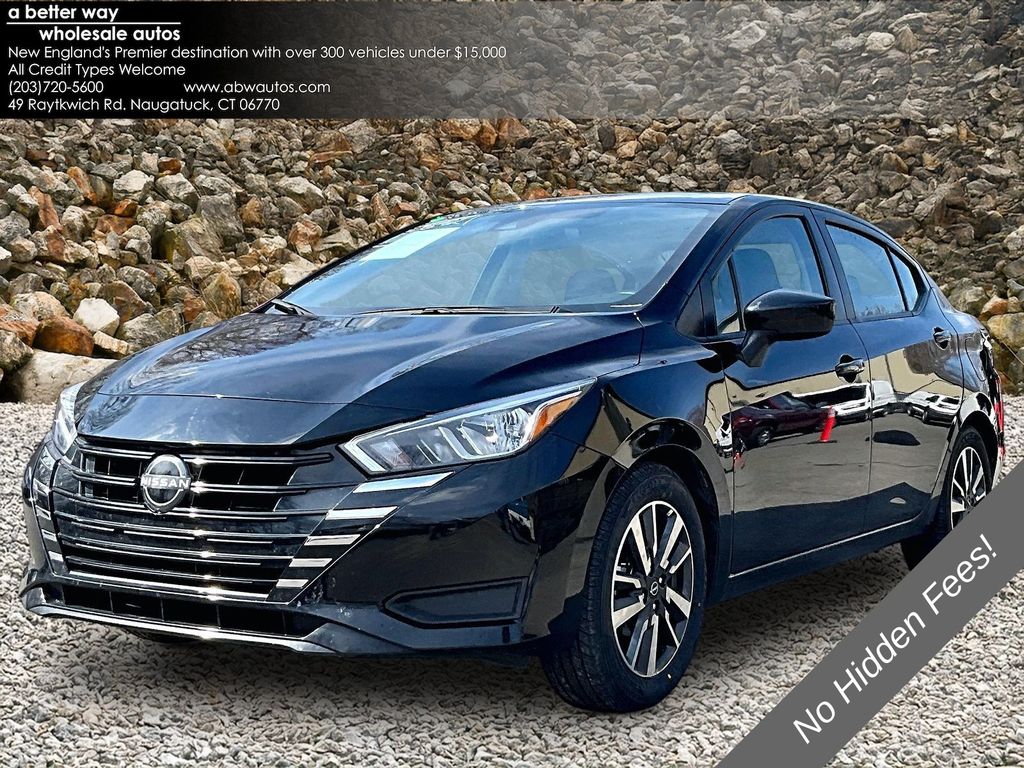 Super Black Metallic 2023 Nissan Versa Sedan Front-Wheel Drive Continuously Variable Transmission