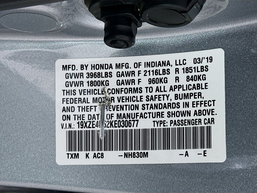 2019 Honda Insight EX 30