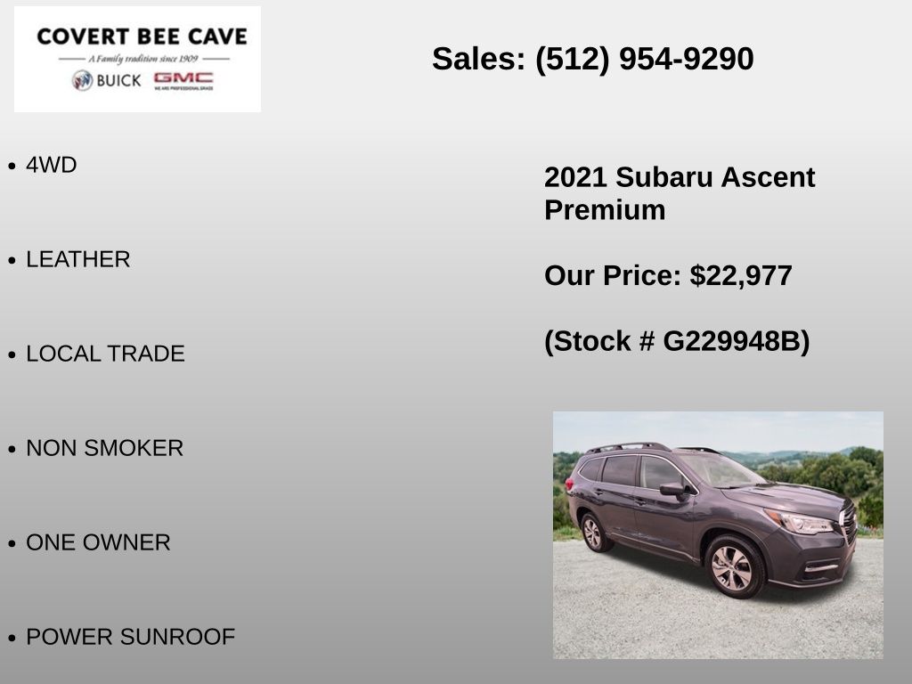 Used Car 2021 Subaru Ascent  Premium For Sale Under $25,000 In Austin, Texas