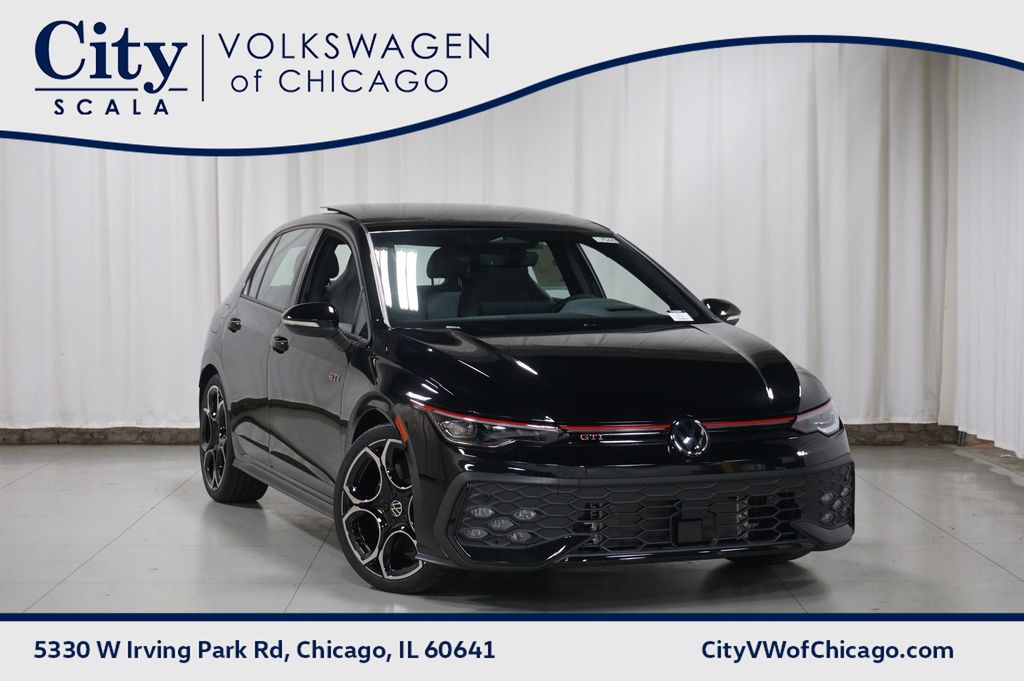 Mythos Black Metallic 2026 Volkswagen Golf GTI Hatchback Front-Wheel Drive 7-Speed Dual Clutch