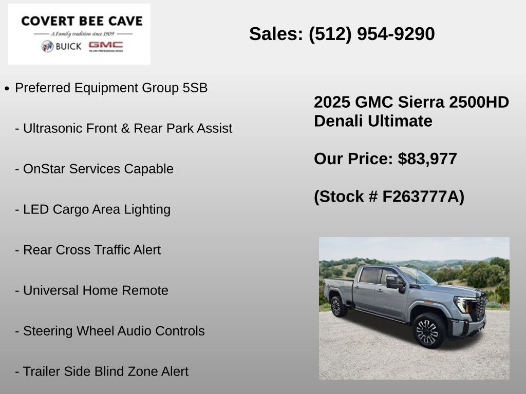 Used Car 2025 Gmc Sierra 2500hd  Denali Ultimate For Sale Under $90,000 In Austin, Texas
