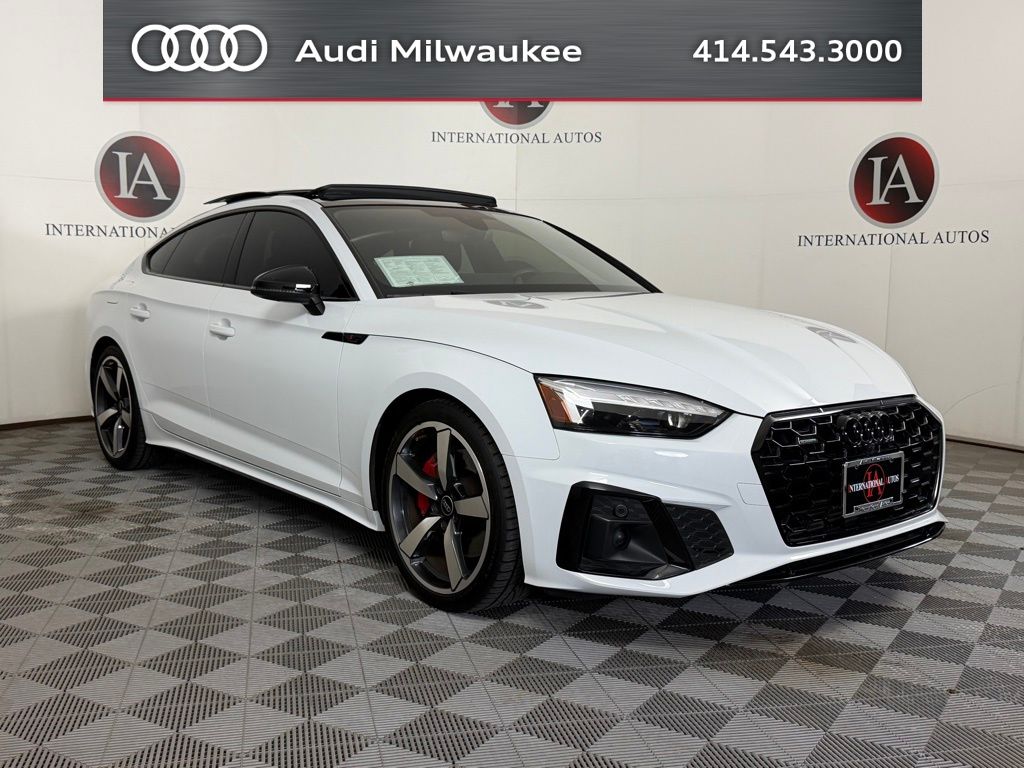 Glacier White Metallic 2023 Audi A5 Sportback quattro Premium Plus S Line 45 TFSI AWD Sedan All-Wheel Drive 7-Speed Automatic