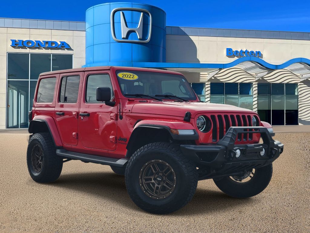 Firecracker Red Clearcoat 2022 Jeep Wrangler Unlimited Sahara Altitude 4WD SUV / Crossover Four-Wheel Drive 6-Speed Manual