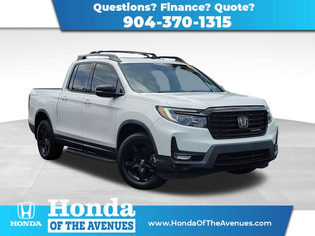 Platinum White 2023 Honda Ridgeline Pickup Truck All-Wheel Drive 9-Speed Automatic