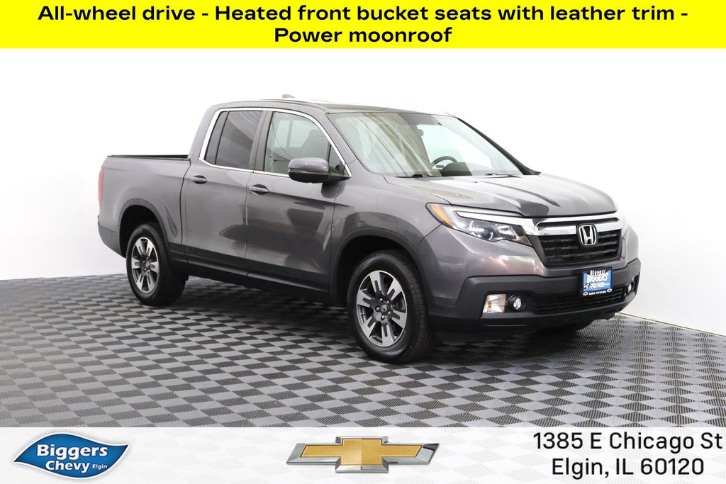Gray (Modern Steel Metallic) 2019 Honda Ridgeline Pickup Truck All-Wheel Drive 6-Speed Automatic