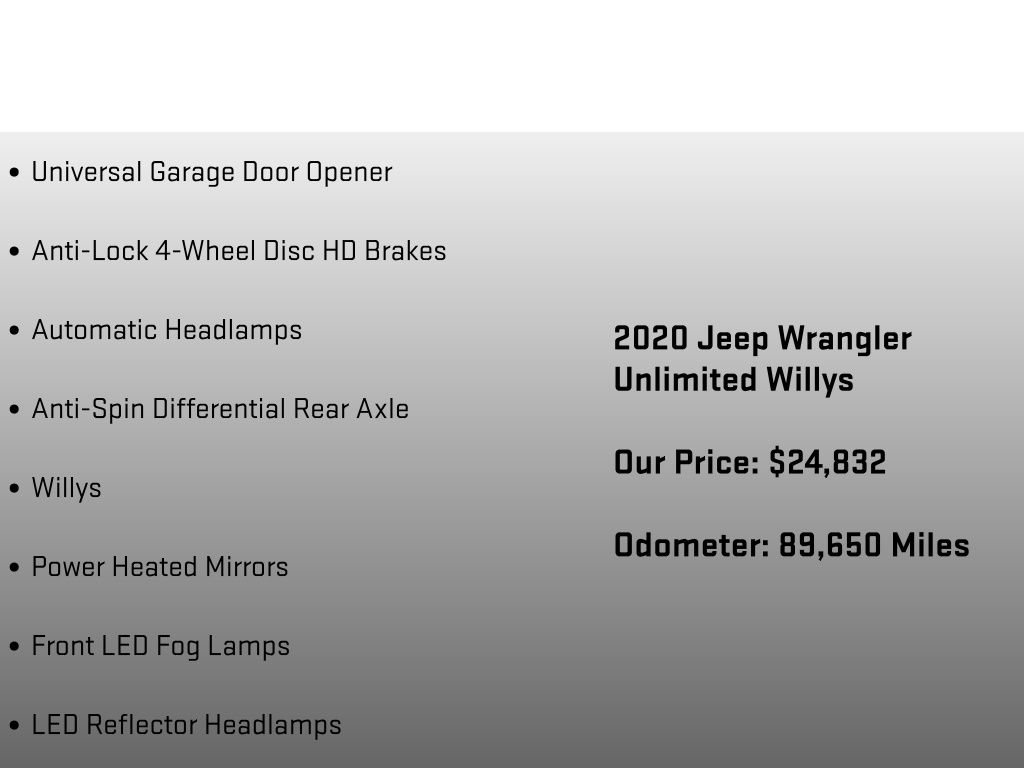 2020 Jeep Wrangler Unlimited Willys Gray at Grove City Ford