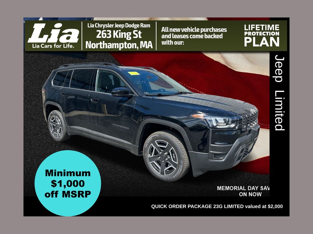 Diamond Black Crystal Pearlcoat 2026 Jeep Cherokee Limited 4WD SUV / Crossover Four-Wheel Drive Continuously Variable Transmission
