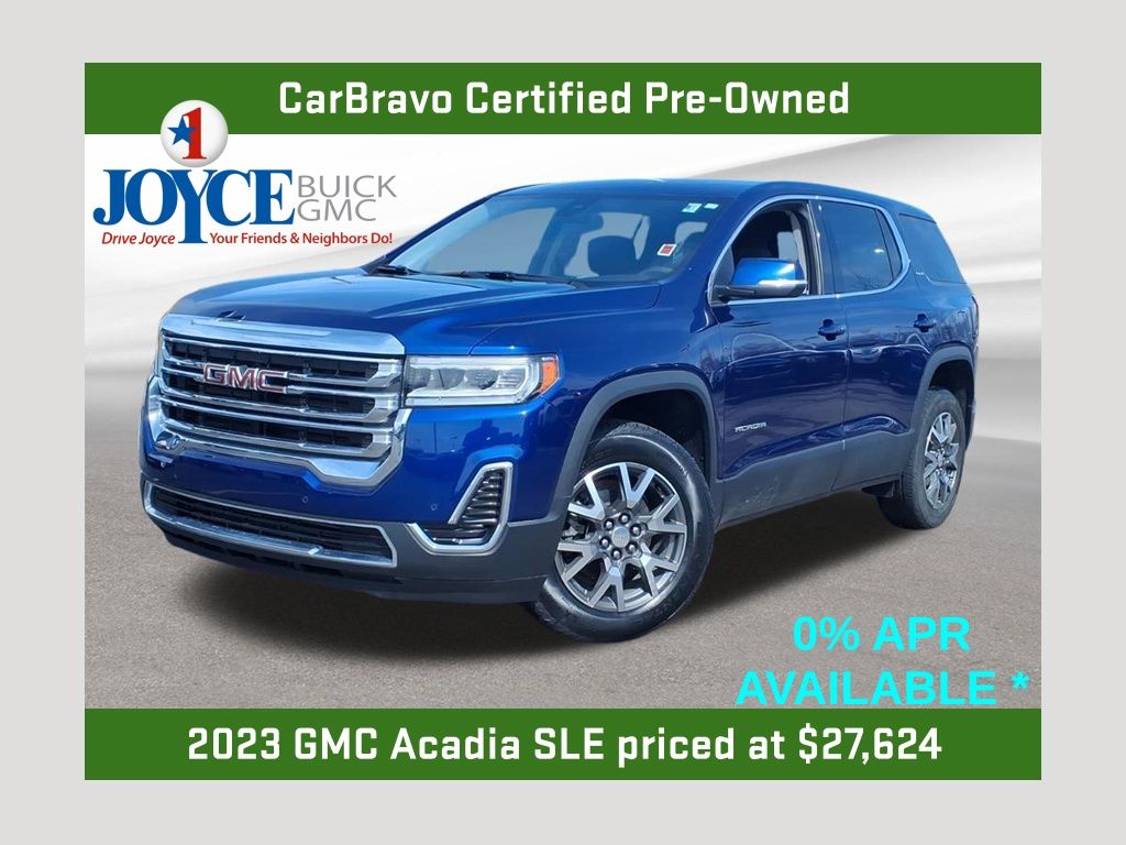 Ultra Blue Metallic 2023 GMC Acadia SLE FWD SUV / Crossover Front-Wheel Drive 9-Speed Automatic