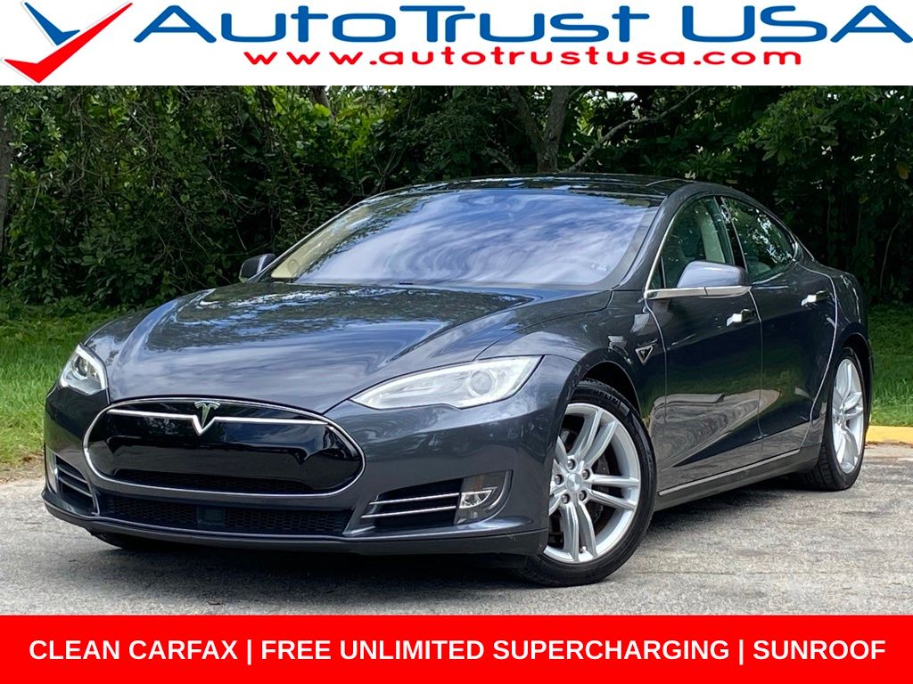Deep Blue Metallic 2015 Tesla Model S 85 RWD Sedan Rear-Wheel Drive 1-Speed Automatic