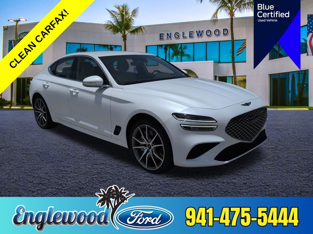 Uyuni White 2025 Genesis G70 Sedan Rear-Wheel Drive 8-Speed Automatic