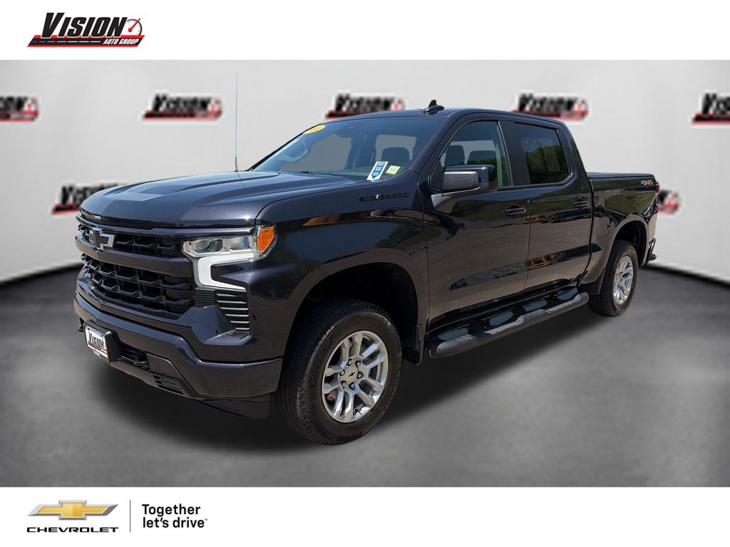Dark Ash Metallic 2024 Chevrolet Silverado 1500 RST Crew Cab 4WD Pickup Truck Four-Wheel Drive Automatic