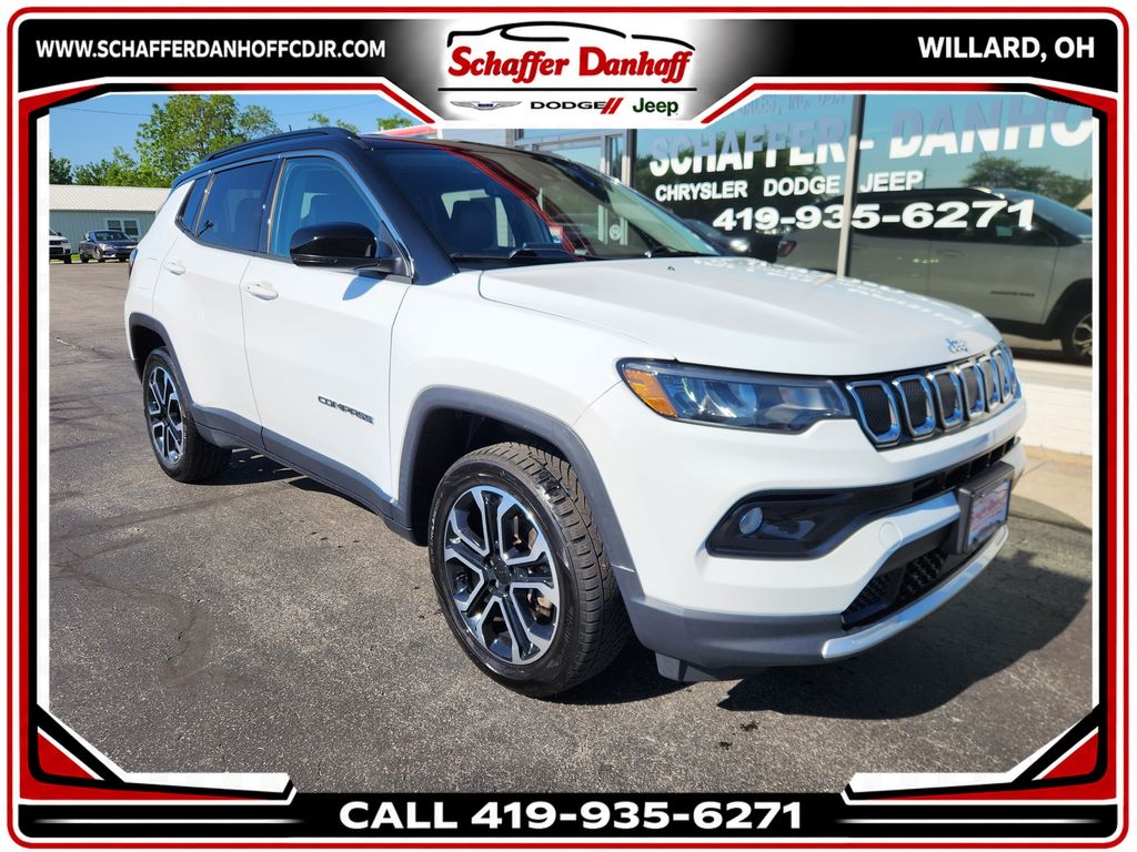 Bright White Clearcoat 2022 Jeep Compass SUV / Crossover Four-Wheel Drive 9-Speed Automatic