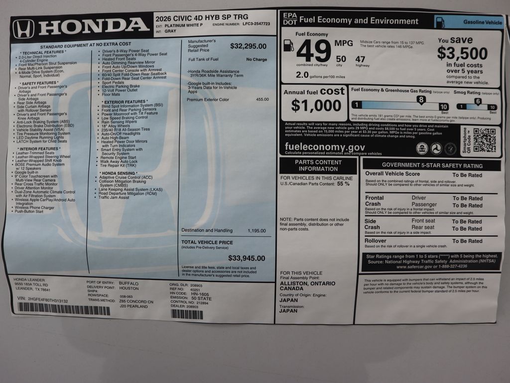 Thumbnail: 2026 Honda Civic - 9