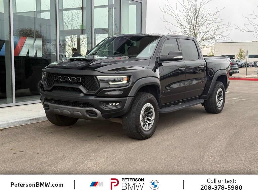 Diamond Black Crystal Pearlcoat 2021 RAM 1500 TRX Crew Cab 4WD Pickup Truck All-Wheel Drive 8-Speed Automatic