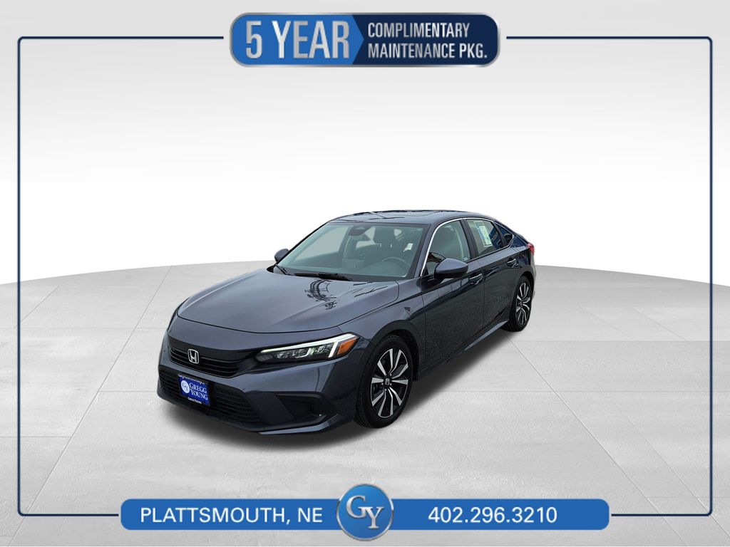 Gray 2022 Honda Civic Sedan Front-Wheel Drive Continuously Variable Transmission