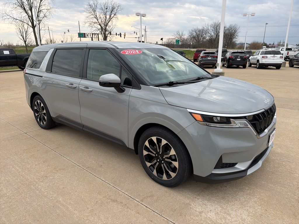 Ceramic Silver 2024 Kia Carnival EX FWD Minivan Front-Wheel Drive 8-Speed Automatic