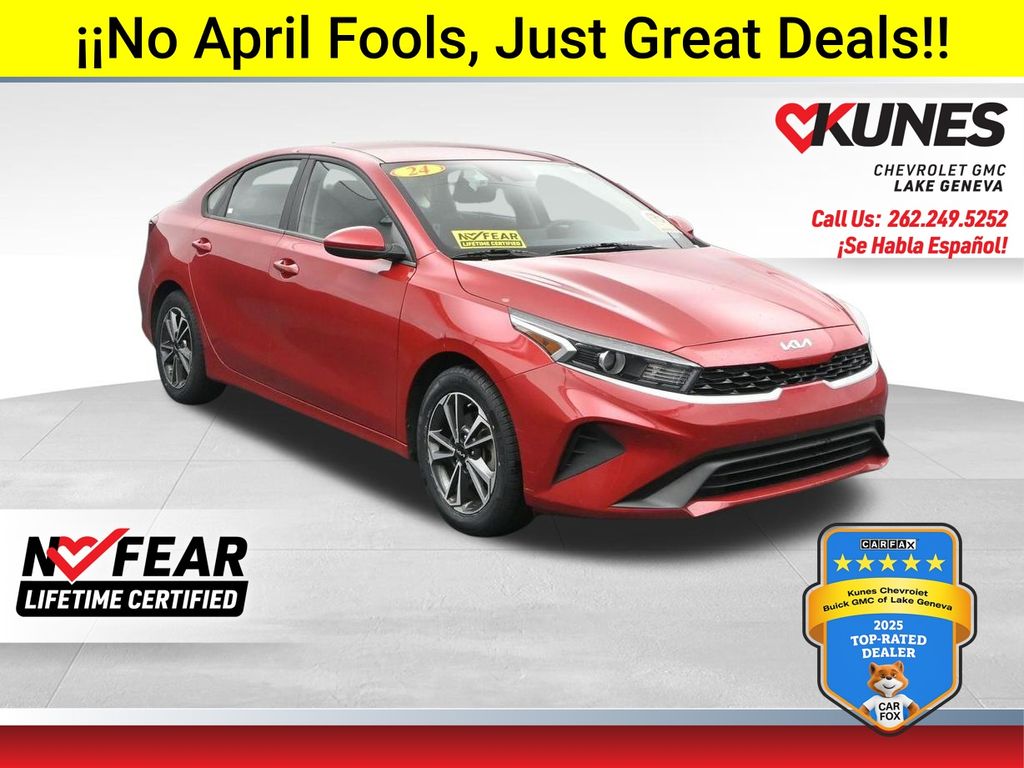Currant Red 2024 Kia Forte LXS FWD Sedan Front-Wheel Drive Continuously Variable Transmission