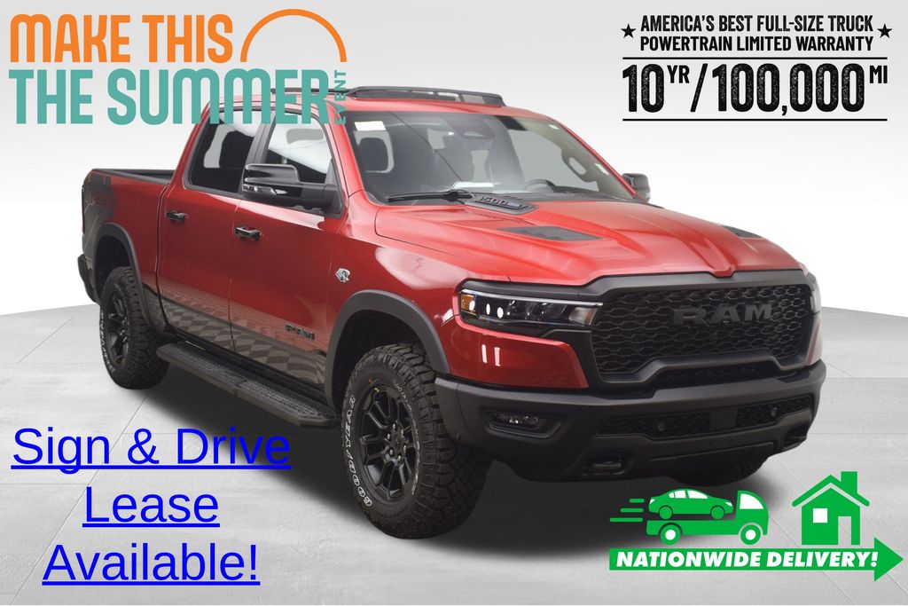 Molten Red Pearlcoat 2026 RAM 1500 Rebel Crew Cab 4WD Pickup Truck Four-Wheel Drive 8-Speed Automatic