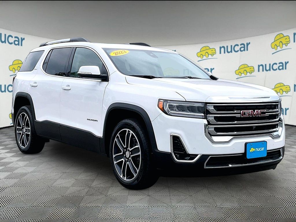 Summit White 2023 GMC Acadia SLT AWD SUV / Crossover Four-Wheel Drive 9-Speed Automatic