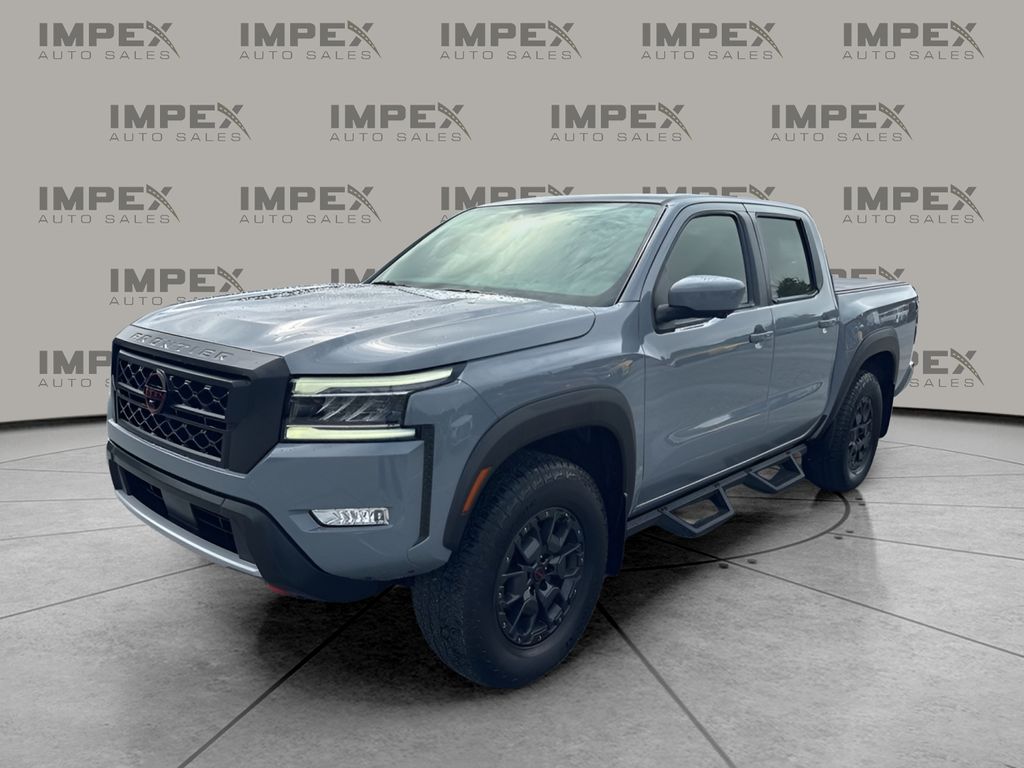Boulder Gray Pearl 2024 Nissan Frontier PRO-4X Crew Cab 4WD Pickup Truck Four-Wheel Drive 9-Speed Automatic Overdrive