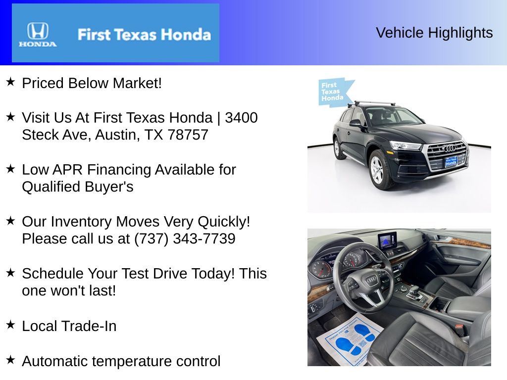 Used Car 2019 Audi Q5  2.0t Premium For Sale Under $20,000 In Austin, Texas