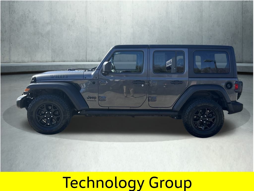 Used 2022 Jeep Wrangler Unlimited Willys with VIN 1C4HJXDG5NW241492 for sale in Saco, ME