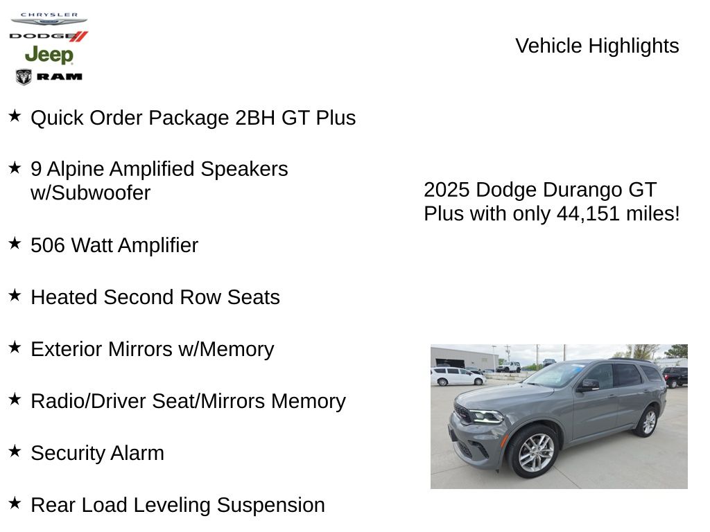 Certified 2025 Dodge Durango GT with VIN 1C4RDJDG0SC518930 for sale in Kansas City