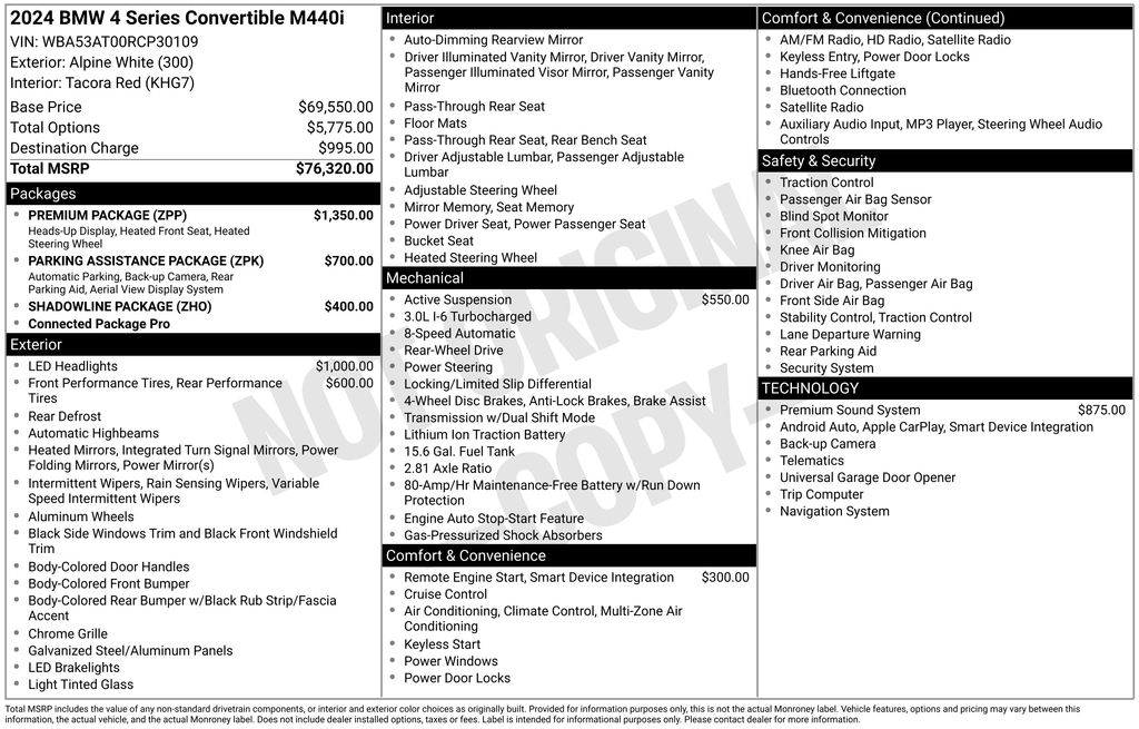 Used Car 2024 Bmw 4 Series  M440i For Sale Under $60,000 In Austin, Texas