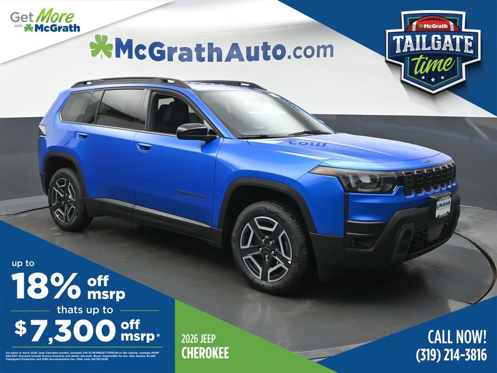 Hydro Blue Pearlcoat 2026 Jeep Cherokee SUV / Crossover Four-Wheel Drive Continuously Variable Transmission
